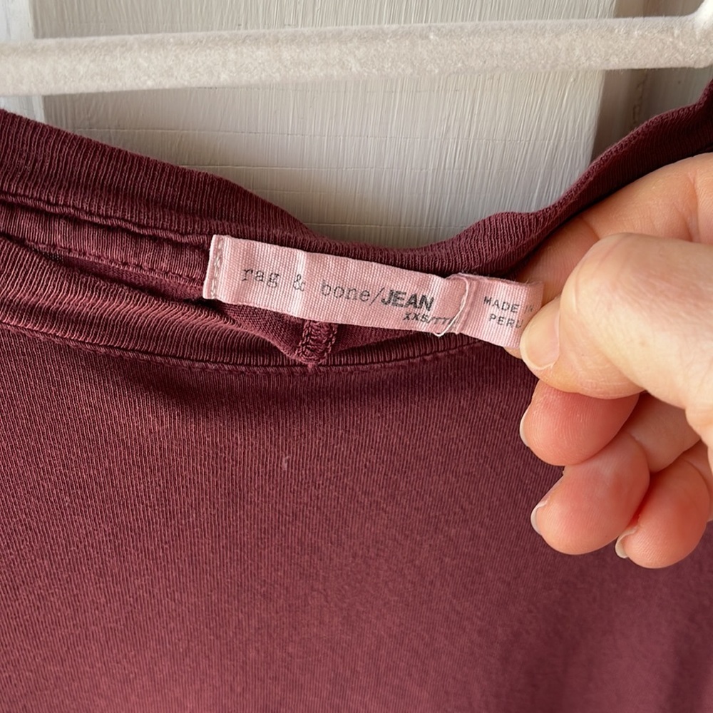 Rag & Bone burgundy tee - Picture 2 of 3